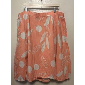 Lane Bryant Midi Skirt Pink Peach White‎ Abstract Dot Geometric Women's Sz 18/20